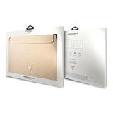 Guess Saffiano Triangle Logo case til en 16" laptop - beige