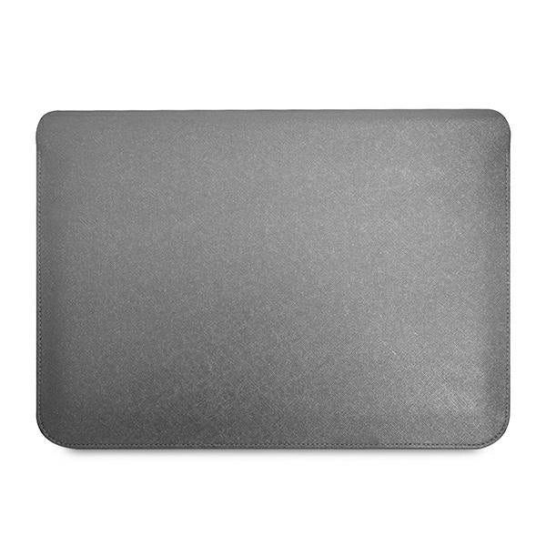 Guess Saffiano Triangle Logo-kasse til en 16" laptop - sølv