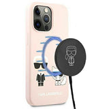 Karl Lagerfeld KLHMP13XSSKCI iPhone 13 Pro Max 6,7" Hardcase jasnoróżowy/lysrosa Silicone Ikonik Karl & Choupette Magsafe