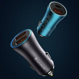 Baseus Golden Contactor Max fast car charger USB + USB type C 60 W Quick Charge blue (CGJM000103)