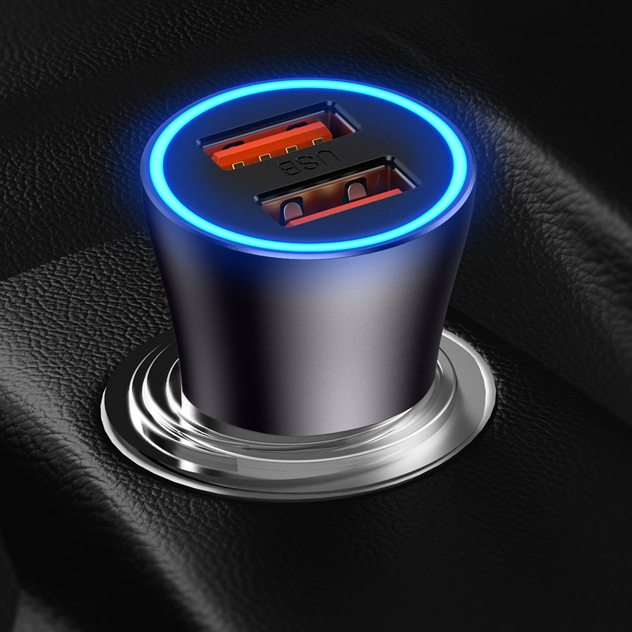 Baseus Golden Contactor Max fast car charger USB + USB type C 60 W Quick Charge blue (CGJM000103)