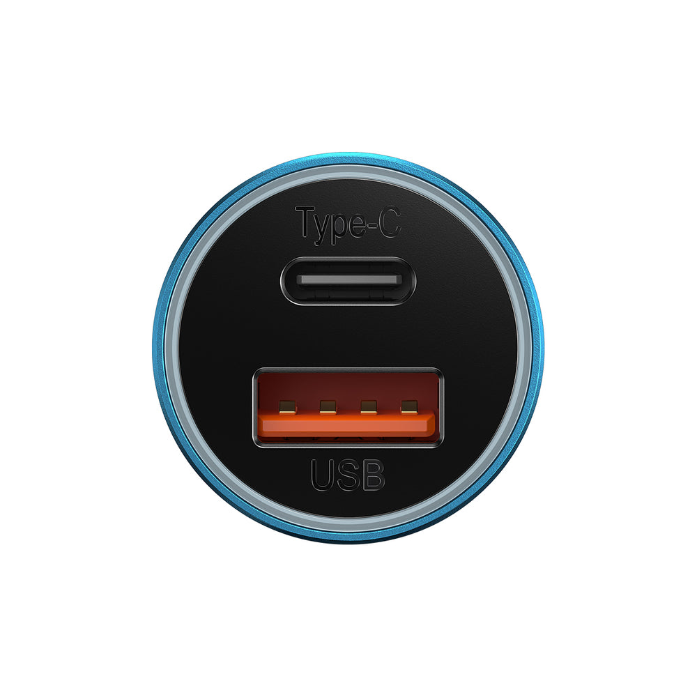 Baseus Golden Contactor Max fast car charger USB + USB type C 60 W Quick Charge blue (CGJM000103)