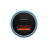 Baseus Golden Contactor Max fast car charger USB + USB type C 60 W Quick Charge blue (CGJM000103)