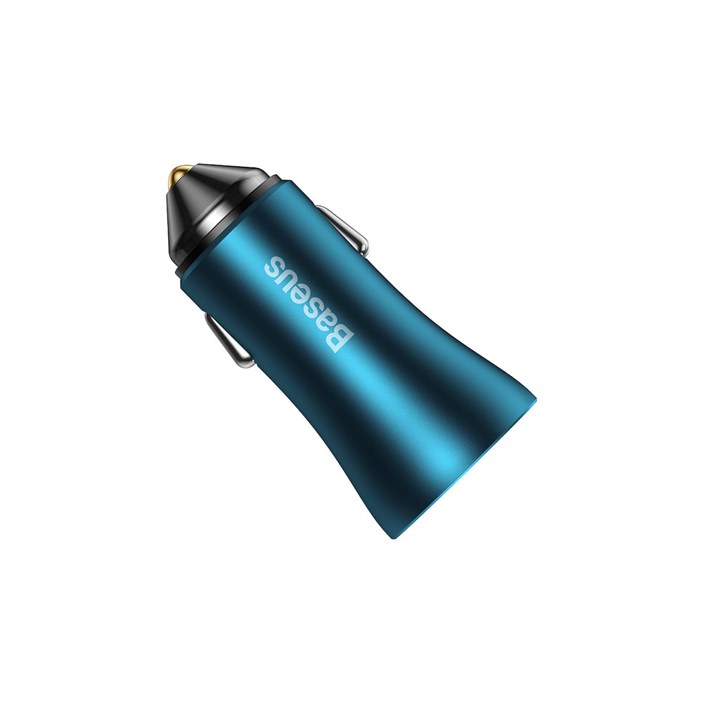 Baseus Golden Contactor Max fast car charger USB + USB type C 60 W Quick Charge blue (CGJM000103)