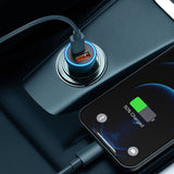 Baseus Golden Contactor Max fast car charger USB + USB type C 60 W Quick Charge blue (CGJM000103)