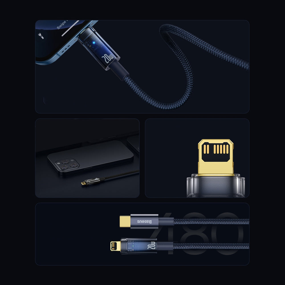 Baseus CATS000003 Lightning - USB-C cable 20W 480Mb/s 1m - blue