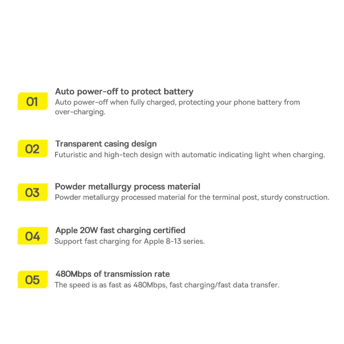 Baseus CATS000003 Lightning - USB-C kabel 20W 480Mb/s 1m - blå