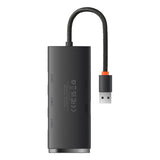 Baseus Lite Series HUB 4-Port (USB-A til 4xUSB-A 3.0) 0,25m sort (WKQX030001)