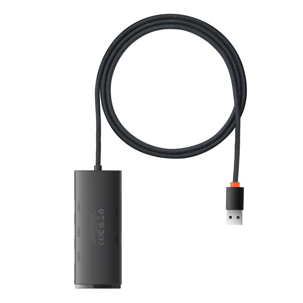 Baseus Lite Series HUB adapter USB-A til 4xUSB-A 3.0 5Gb / s sort (WKQX030101)