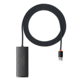 Baseus Lite Series HUB 4-Port (USB-A til 4xUSB-A 3.0) 2m sort (WKQX030201)