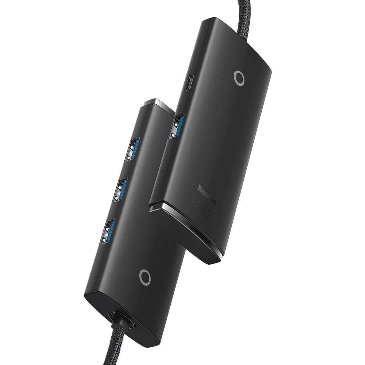 Baseus Lite Series HUB 4-Port (USB-A til 4xUSB-A 3.0) 2m sort (WKQX030201)
