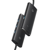 Baseus Lite Series HUB 4-Port (USB-A til 4xUSB-A 3.0) 2m sort (WKQX030201)