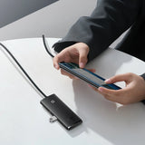 Baseus Lite Series HUB 4-Port (USB-A til 4xUSB-A 3.0) 2m sort (WKQX030201)