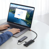 Baseus Lite Series HUB adapter USB Type C - 4x USB 3.0 25cm black (WKQX030301)