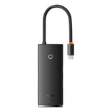 Baseus Lite Series multifunctional USB Type C HUB - 2 x USB 3.0 / USB Type C / HDMI 1.4 / SD/TF OTG black (WKQX050001)