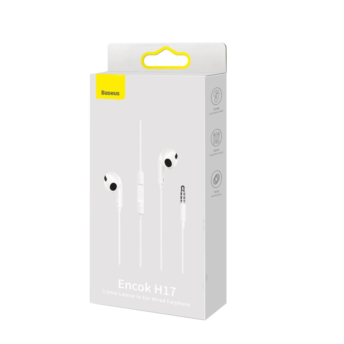 Baseus Encok H17 3,5 mm minijack trådbundne hovedtelefoner hvid (NGCR020002)