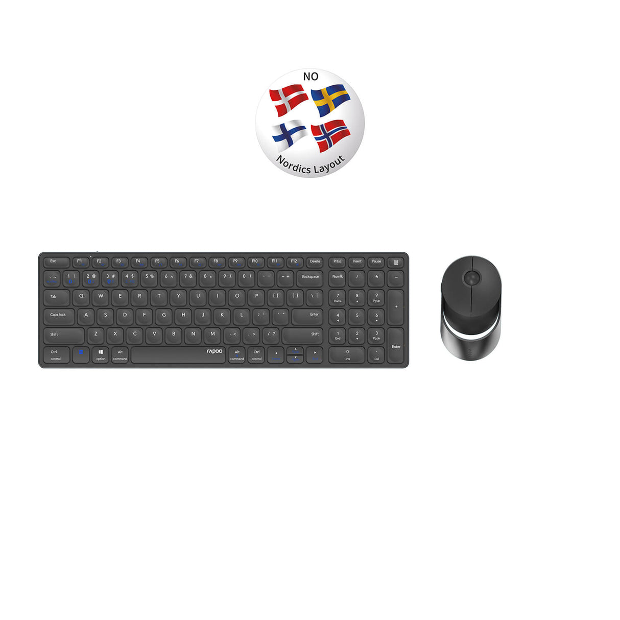Rapoo Keyboard/Mice Set 9750 M Wireless Multi Mode Dark Grey