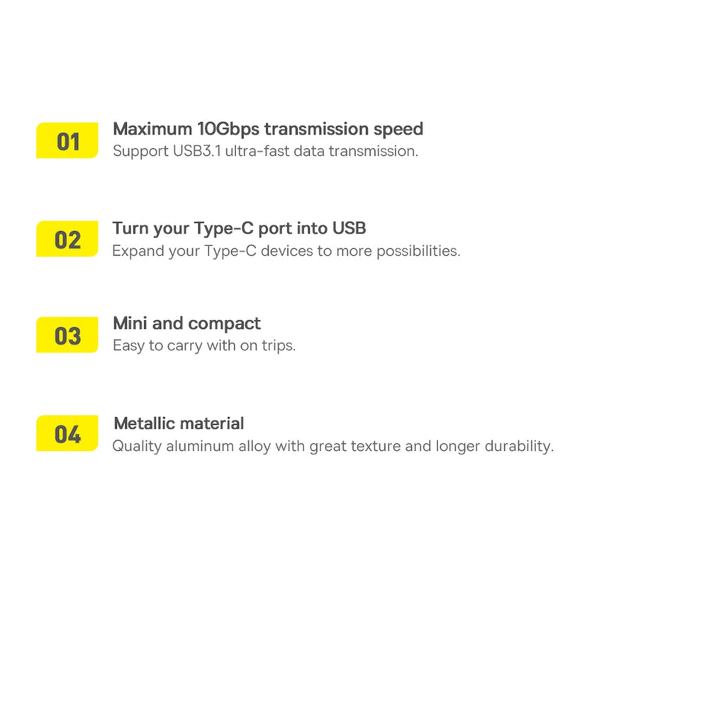 Baseus Ingenuity Series USB Type C til USB-A 3.2 gen 1 adapter blå (ZJJQ000003)