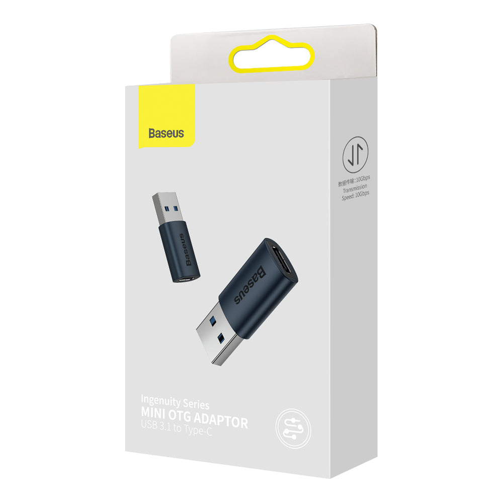 Baseus Ingenuity Series Mini USB 3.1 OTG til USB Type C adapter blå (ZJJQ000103)