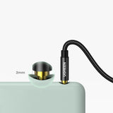 Grønne vinklet AUX-kabel 2 x mini jack 3,5 mm 1m blå (AV112)