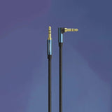 Grønne vinklet AUX-kabel 2 x mini jack 3,5 mm 1m blå (AV112)