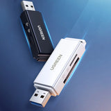 Ugreen Portable TF/SD Card Reader til USB 3.0 sort (CM104)