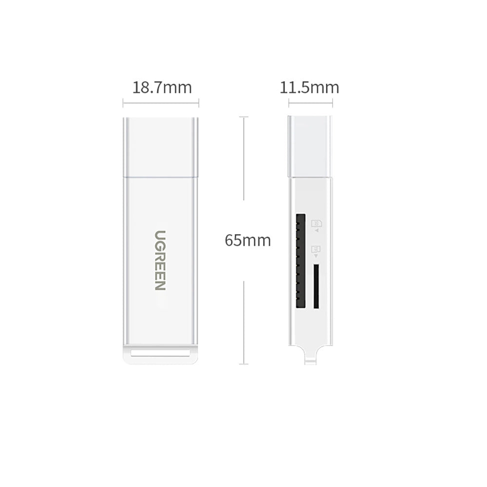 Ugreen Portable TF/SD Card Reader til USB 3.0 sort (CM104)