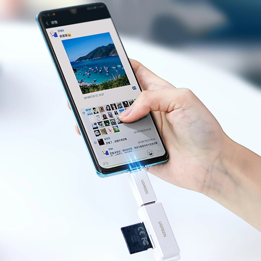 Ugreen Portable TF/SD Card Reader til USB 3.0 sort (CM104)