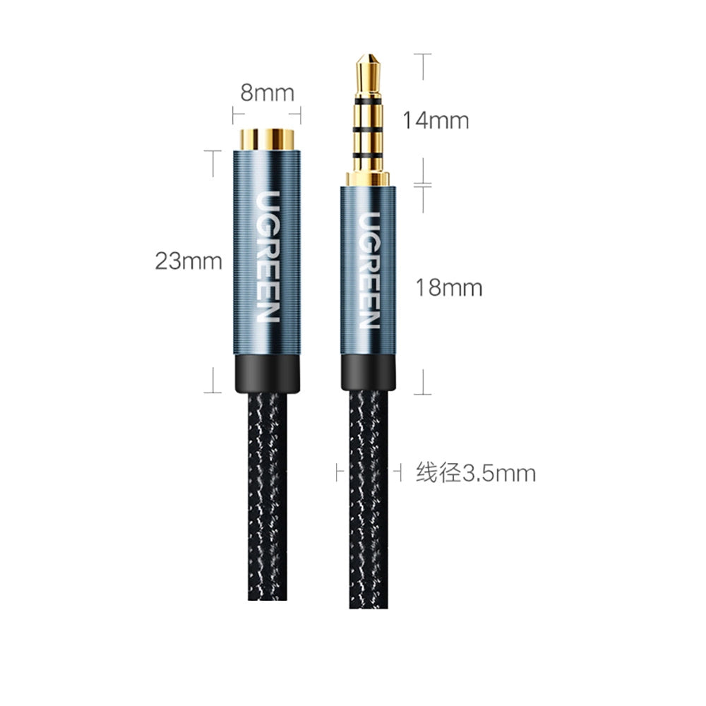 Ugreen adapter kabel forlængelse AUX mini jack 3,5 mm 1,5 m blå (AV118)