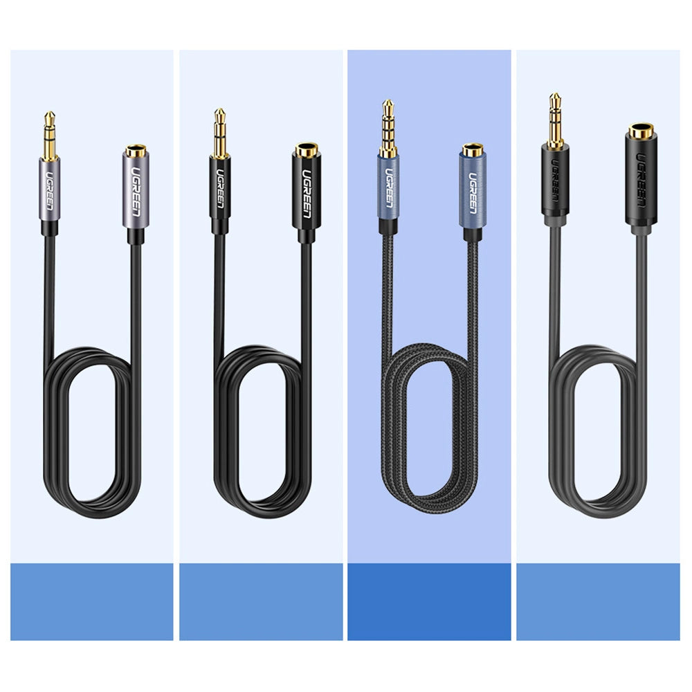 Ugreen adapter kabel forlængelse AUX mini jack 3,5 mm 1,5 m blå (AV118)