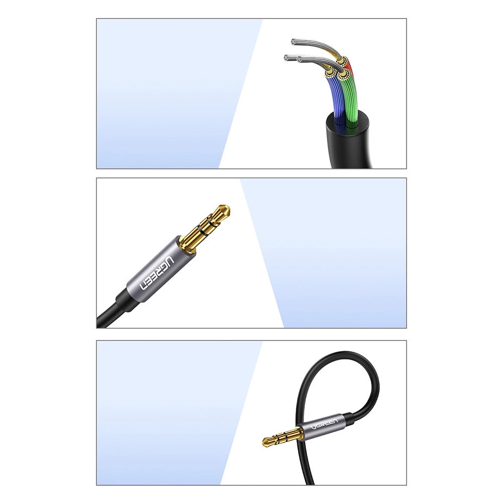 Ugreen adapter kabel forlængelse AUX mini jack 3,5 mm 1,5 m blå (AV118)