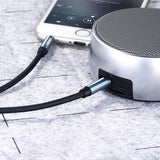 Grønne vinklet AUX-kabel 2 x mini jack 3,5 mm 1,5 m blå (AV112)