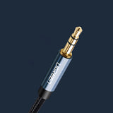 Grønne vinklet AUX-kabel 2 x mini jack 3,5 mm 1,5 m blå (AV112)