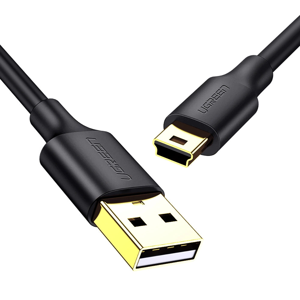 Ugreen 5 pin guldbelagt USB-kabel - mini USB 0,25m sort (US132)