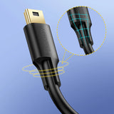 Ugreen 5 pin guldbelagt USB-kabel - mini USB 0,25m sort (US132)