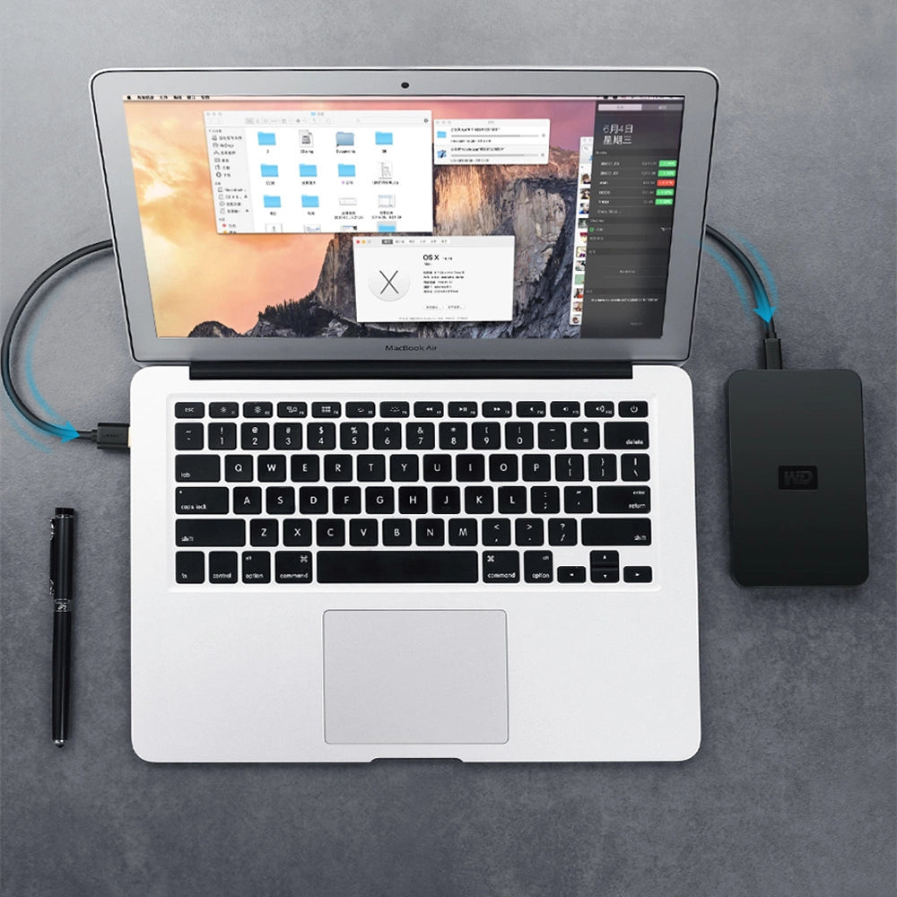 Ugreen 5 pin guldbelagt USB-kabel - mini USB 0,25m sort (US132)