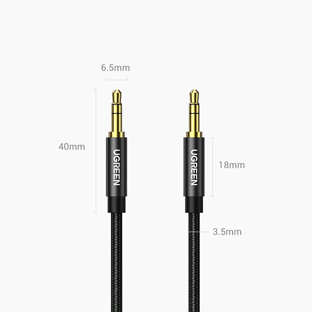 Ugreen lydkabel 2 x mini jack 3,5 mm 2m sort (50363 AV112)