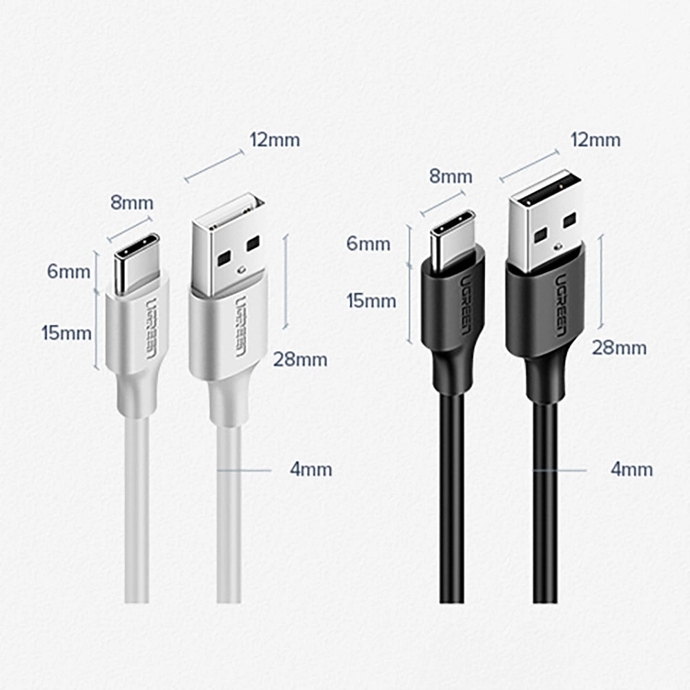 Grøn US287 60114 USB-A / USB-C 3A kabel 0,25 m - sort