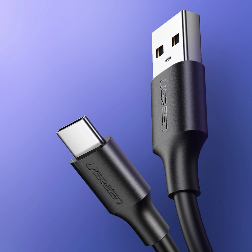 Grøn US287 60114 USB-A / USB-C 3A kabel 0,25 m - sort
