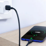 Grøn US287 60114 USB-A / USB-C 3A kabel 0,25 m - sort