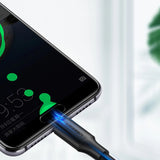 Grøn US287 60114 USB-A / USB-C 3A kabel 0,25 m - sort