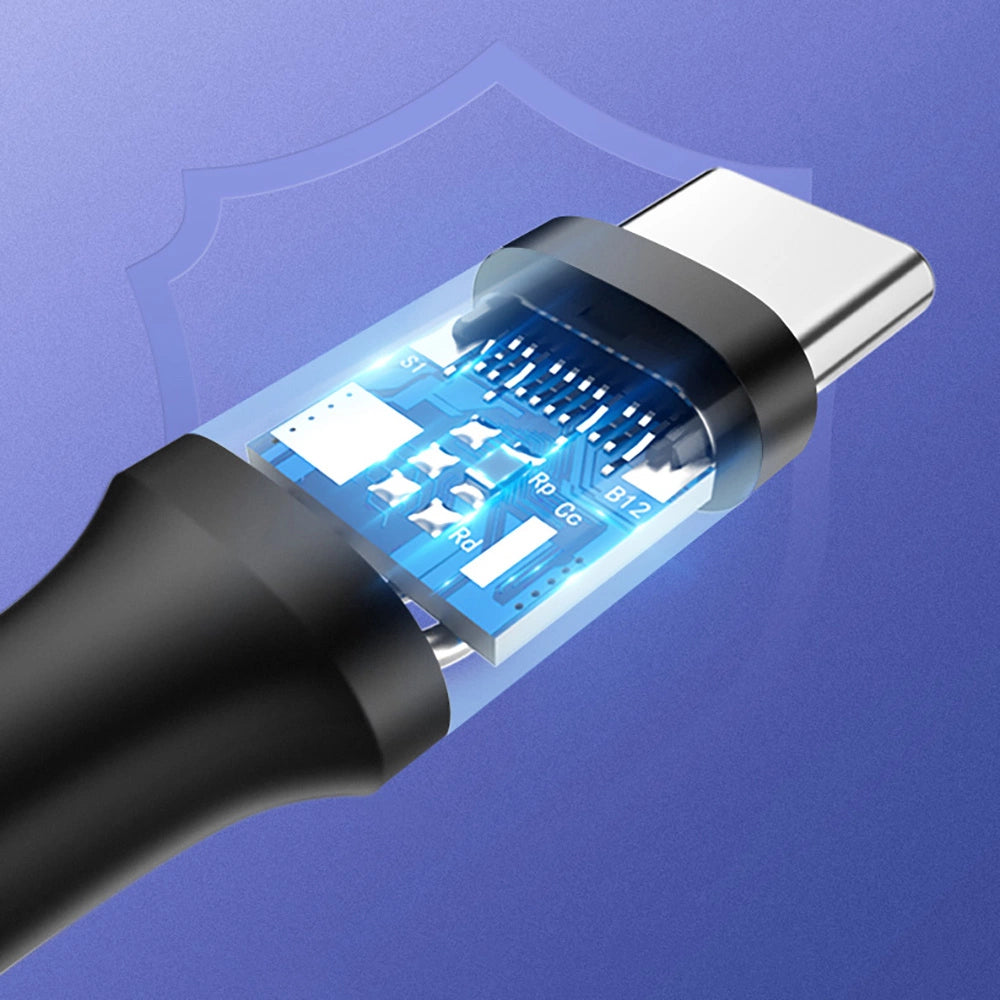 Grøn US287 60114 USB-A / USB-C 3A kabel 0,25 m - sort