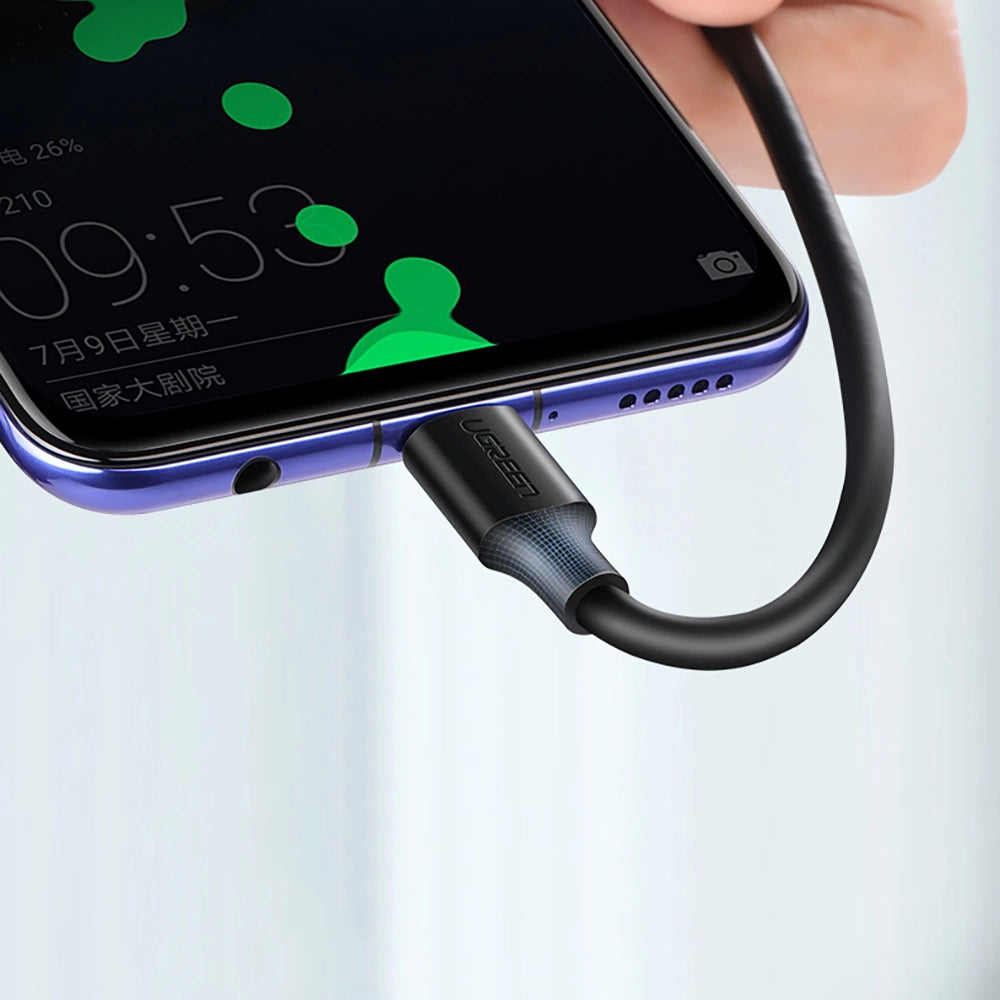 Grøn US287 60114 USB-A / USB-C 3A kabel 0,25 m - sort