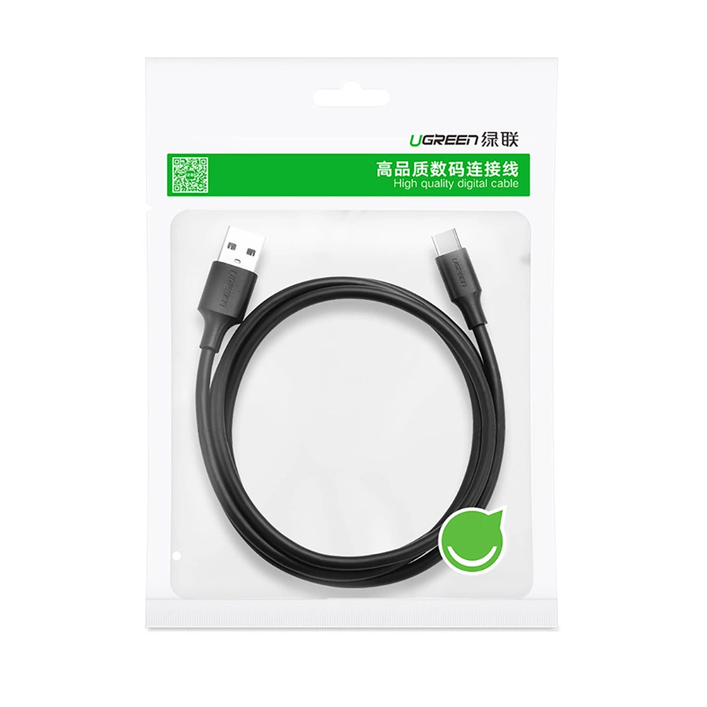 Grøn US287 60114 USB-A / USB-C 3A kabel 0,25 m - sort