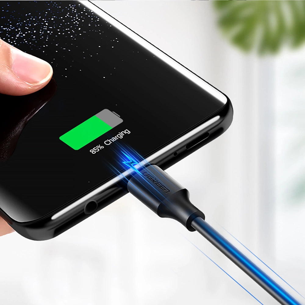 Grøn US287 60114 USB-A / USB-C 3A kabel 0,25 m - sort
