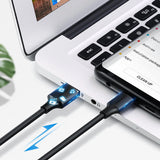 Grøn US287 60114 USB-A / USB-C 3A kabel 0,25 m - sort