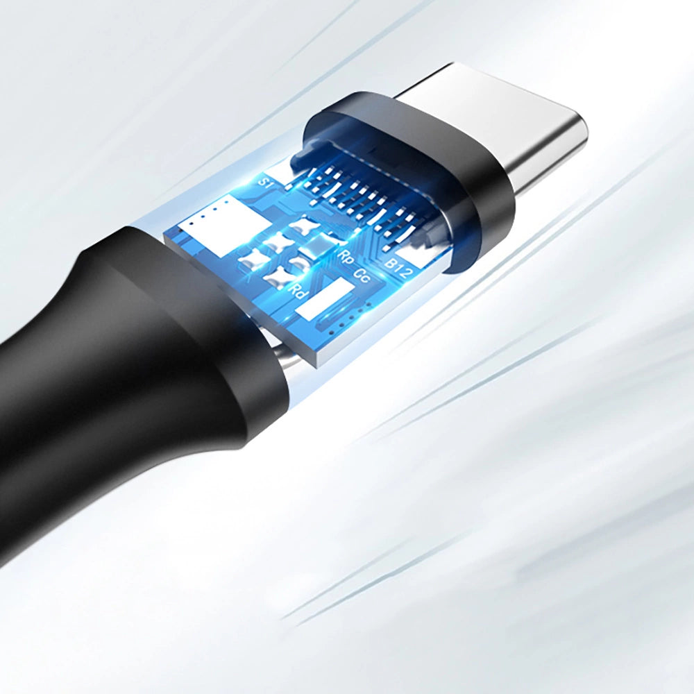 Grøn US287 60114 USB-A / USB-C 3A kabel 0,25 m - sort