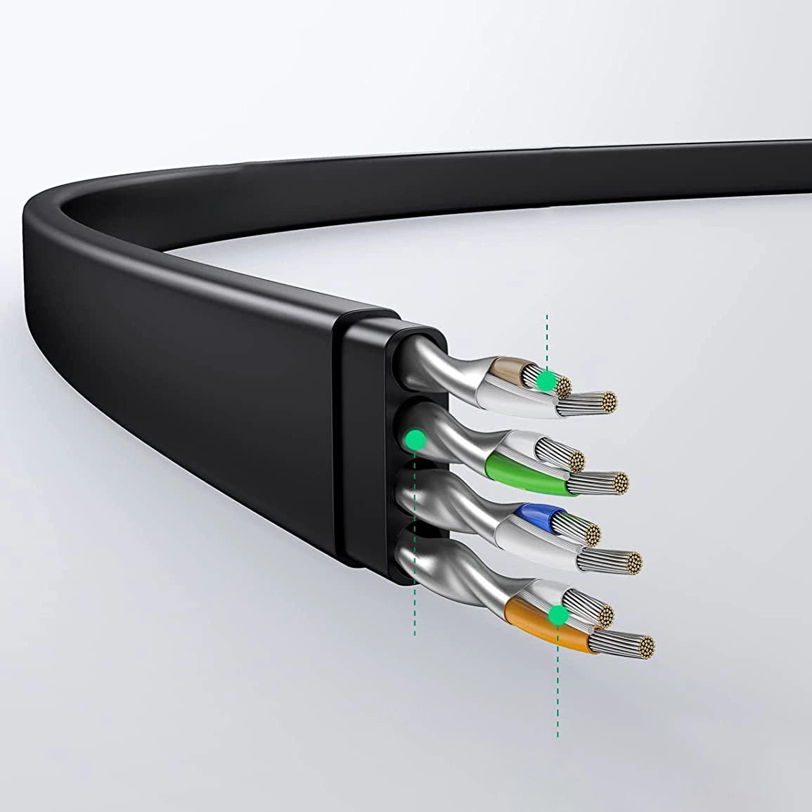 Ugreen NW102 50176 flad LAN Ethernet kabel Cat. 6 5m - sort