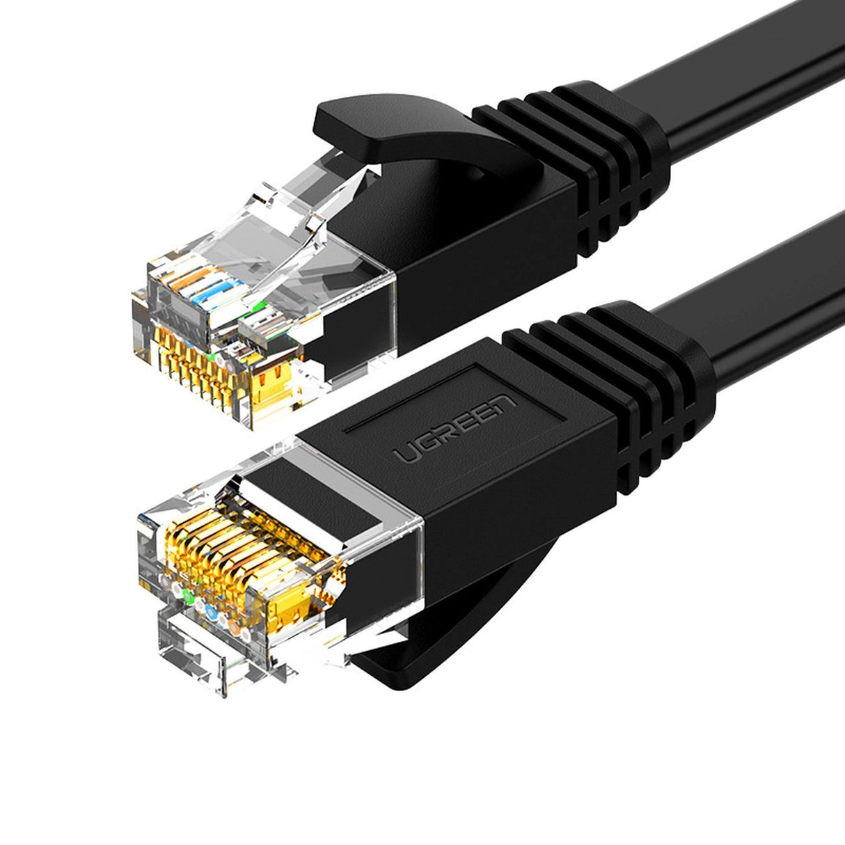 Ugreen NW102 50180 Flat Network LAN Ethernet Cable Cat. 6 15m - sort