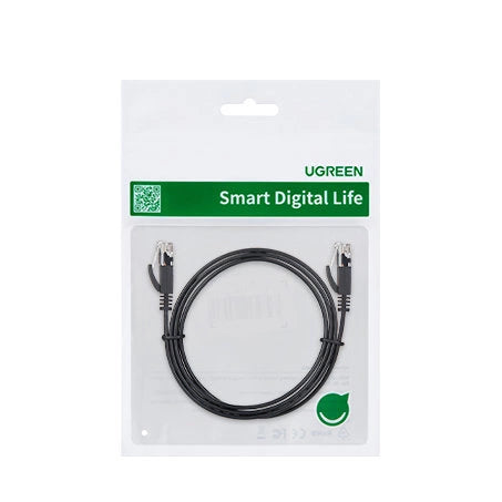 Ugreen NW102 50180 Flat Network LAN Ethernet Cable Cat. 6 15m - sort